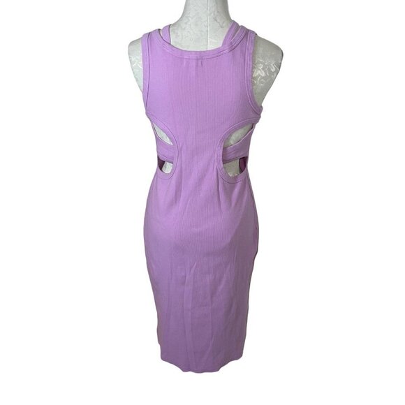 TLA Anthropologie Womens Tank Dress Size Medium Lavender Ribbed Cutout Waist - Picture 7 of 10